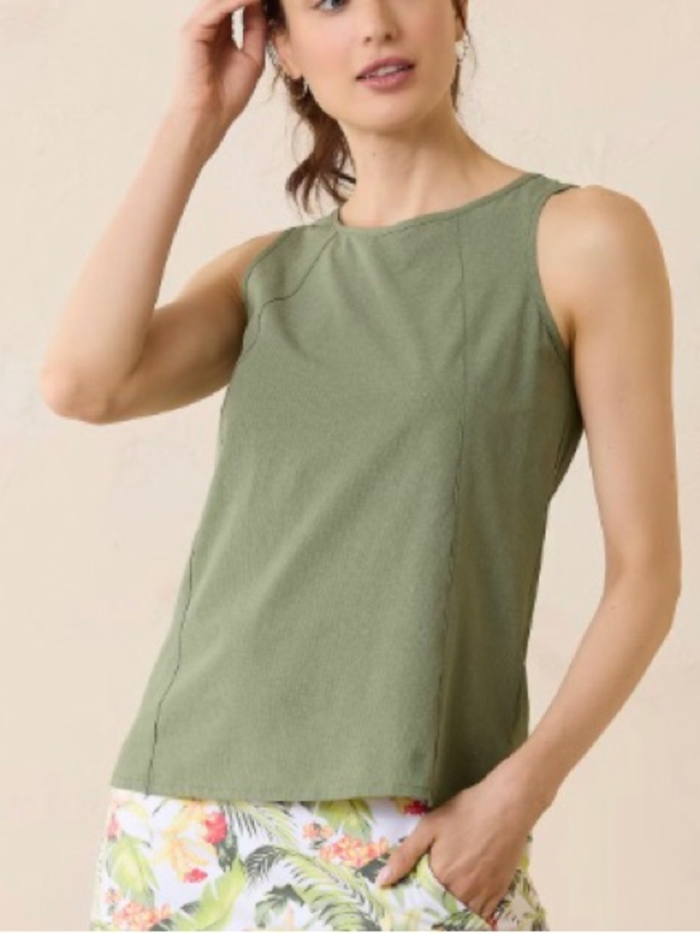 Tommy Bahamas Women’s Bahama Coast SL Top Size XXS Olive Green Tank